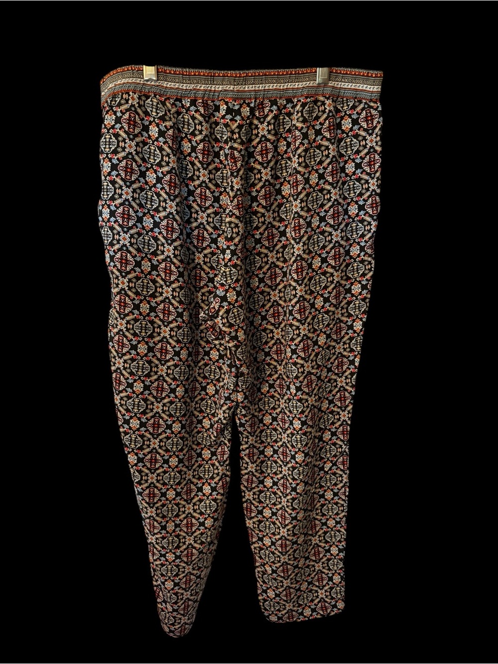 J. Jill Multicolor Paisley-Print Elastic Waist Pants - Black, Red, Blue - Picture 2 of 4